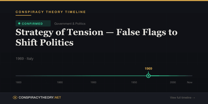Strategy of Tension — False Flags to Shift Politics — Conspiracy Theory Timeline 1969, Italy