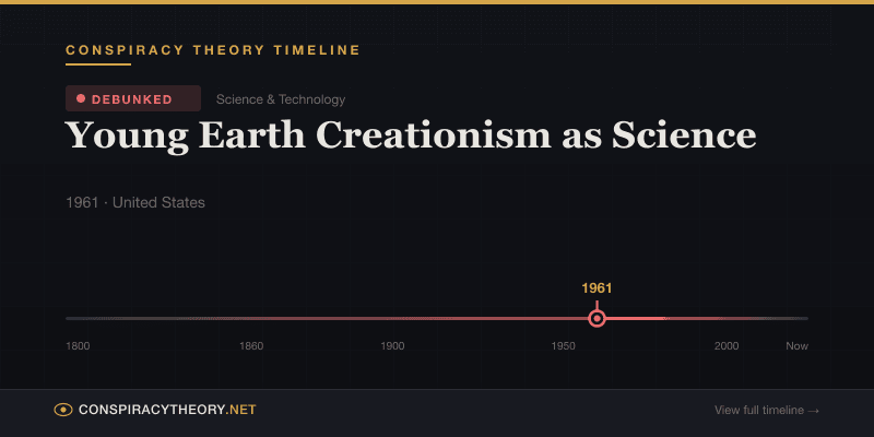Young Earth Creationism as Science — Conspiracy Theory Timeline 1961, United States